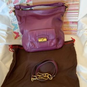 Coach Kristin leather convertible plum color hobo bag